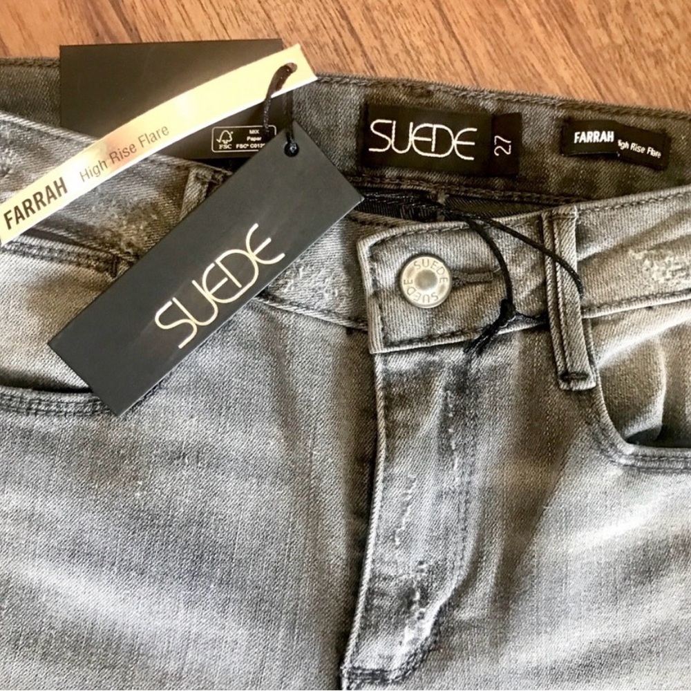 SUEDE BRAND Farrah Jeans, Size: 27, Dark Gray, Inseam: 33” Waist: 14.75” NWT PM7